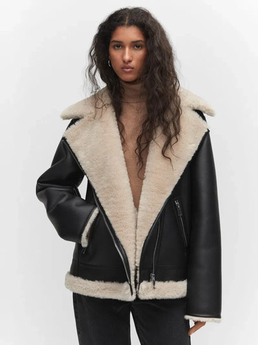 Mango faux shearling - mango,